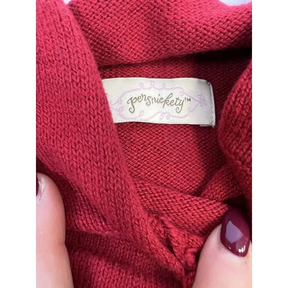 Persnickety Girls Red Cardigan And Brown Wool Blend Pants USA Made Size‎ 4